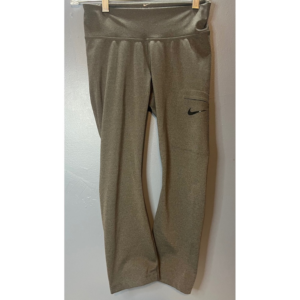 Nike Dri-FIT Womens Leggings Medium Gray Capri Tights Athletic Workout Pants